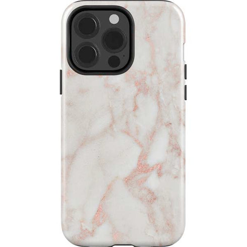 Rose Gold Marble iPhone 15 Pro Impact Case
